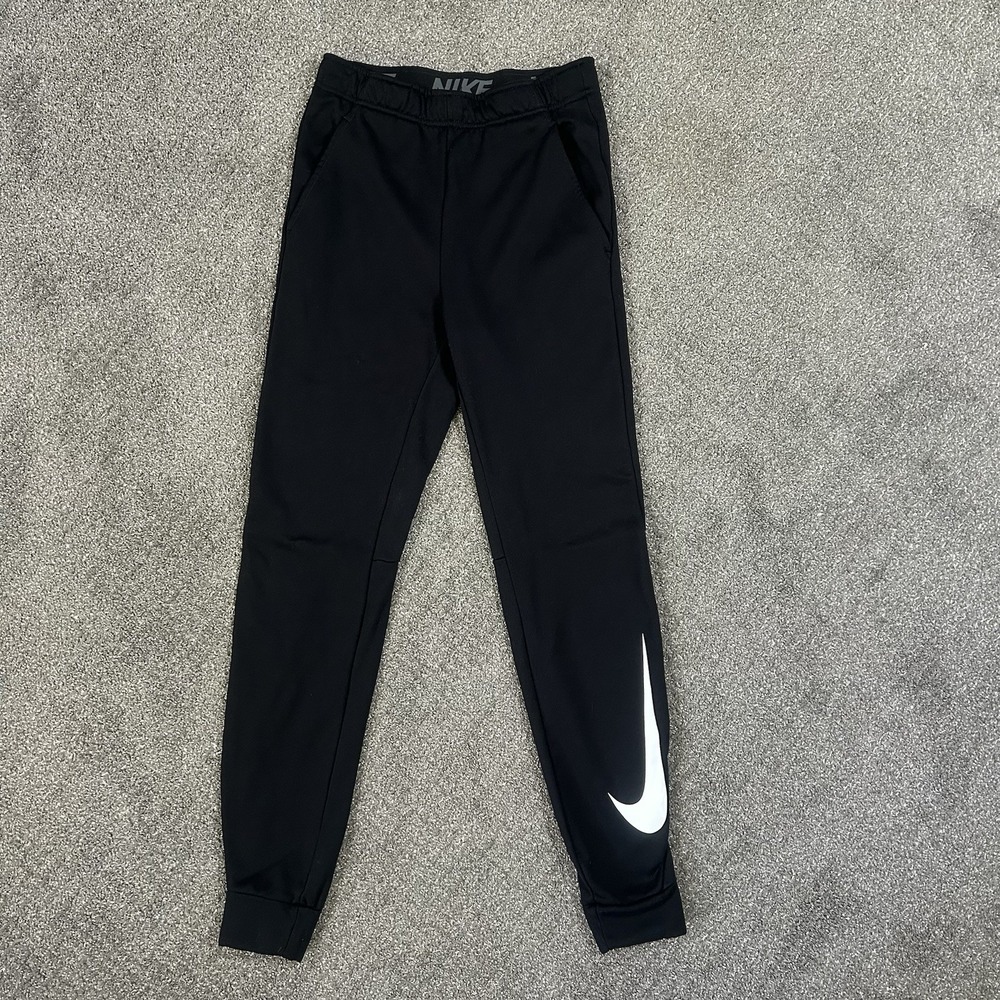 Nike Therma Joggers Mens S Tall Black White Swoosh Dri-FIT Tapered 932257-010
